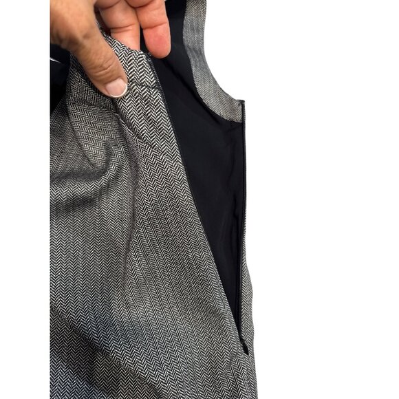 Maeve Anthropologie Sleeveless Sheath Dress Gray Black Faux Leather Hem XXS NWT - Picture 16 of 16